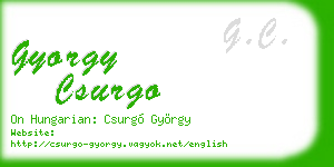 gyorgy csurgo business card