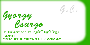 gyorgy csurgo business card